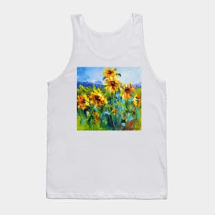 Sunflowers in the wind Tank Top